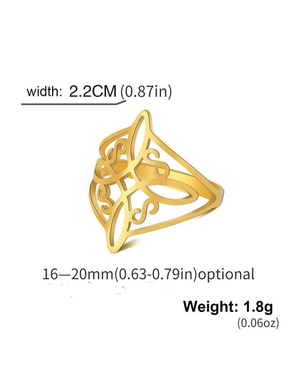 Vintage Celtic Knot Design Hollow Out Ring, Trendy Punk Ring for Daily, Party, Street Style Ring for Good Luck, Gift for Girlfriend, Friend, Boyfriend