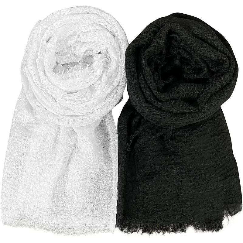 4PCS Women Soft Cotton Hemp Scarf Shawl Long Scarf, Scarf and Wrap, Big Head Scarf