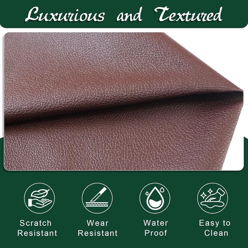 Waterproof Leather Repair Patch,  Self-Adhesive Leather Repair Patch Kit, Anti-UV for Car Furniture Sofa Boat Headliner Replacement Renovate