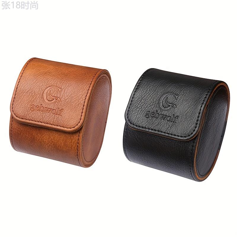 WESSLECO Luxury PU Leather Watch Storage Box Travel Single Watch Case Holder For Gift Anniversary Birthday Wristwatch Packaging