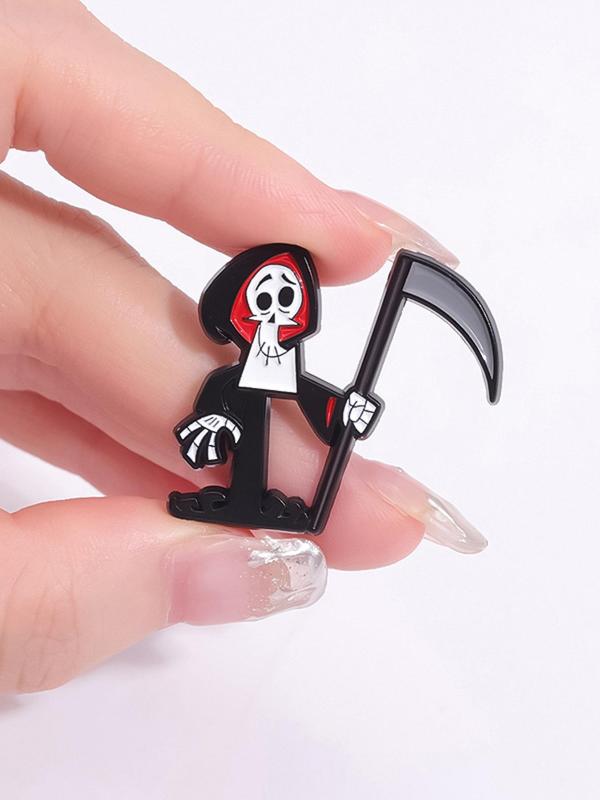 Punk Style Grim Reaper Design Brooch, Enamel Brooch Pin, Fashion Clothes Accessories for Men & Women