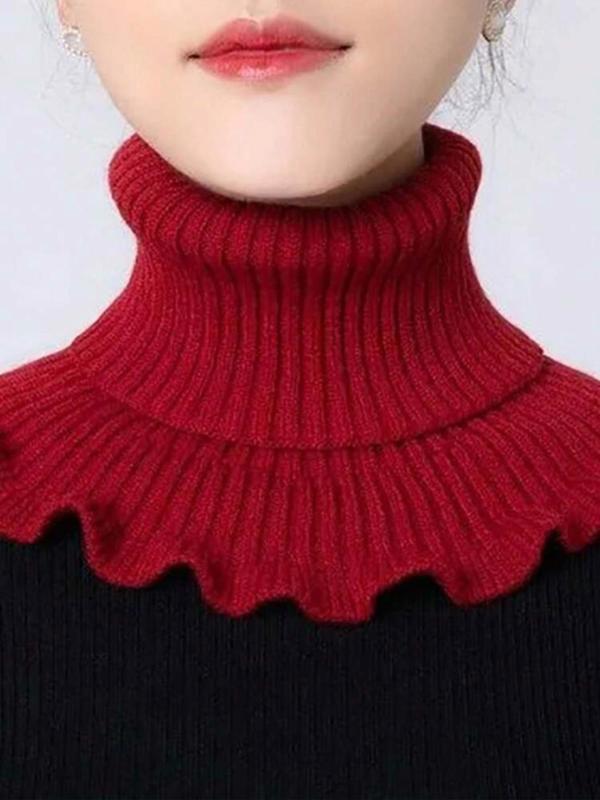 Women's Solid Color Turtle Neck Scarf, 2024 New Style Casual Fashion Warm High Neck Scarf for Fall & Winter, Women's  Windproof Scarf for Daily Wear Dainty Gift for Your Love