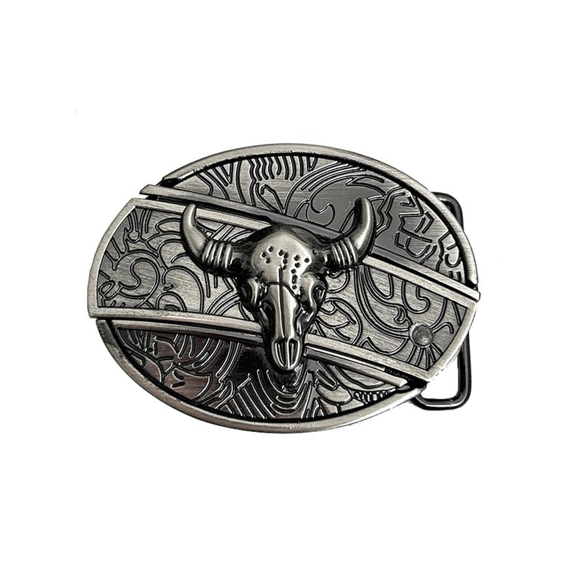 INDIVIDUAL BUCKLES Oval removable western cowboy cowgirl Belt Buckle sunflower & cow Western Fashion