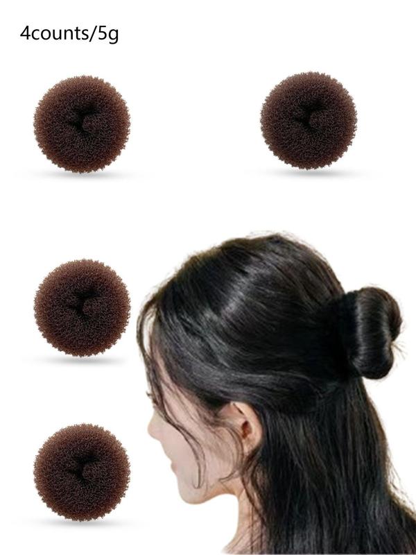 Women's Hair Bun Makers, 4 Counts set Solid Color Hair Bun Makers, Hair Styling Tool for Women & Girls for Daily & Party Hairstyle Ideas