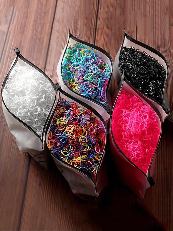 Colorful Mini Hair Ties Set with Storage Bag, High Elasticity Cute Scrunchies for All Seasons, Boho Hair Accessories for Women