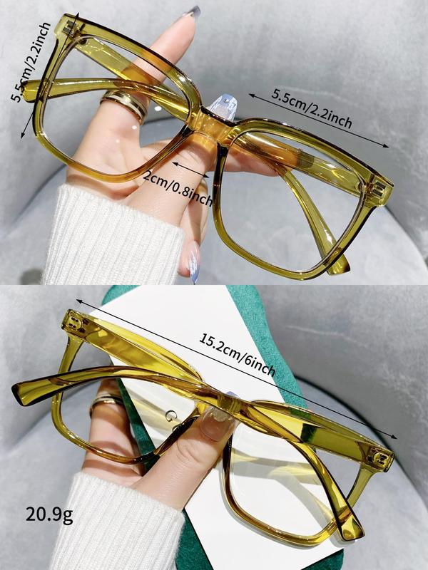 Simple Square Frame Eyeglasses, Basic Fashion Eyeglasses for Women & Men, Fashion Eyeglasses for Work, Daily Clothing Decor, Perfect for Student Daily Use