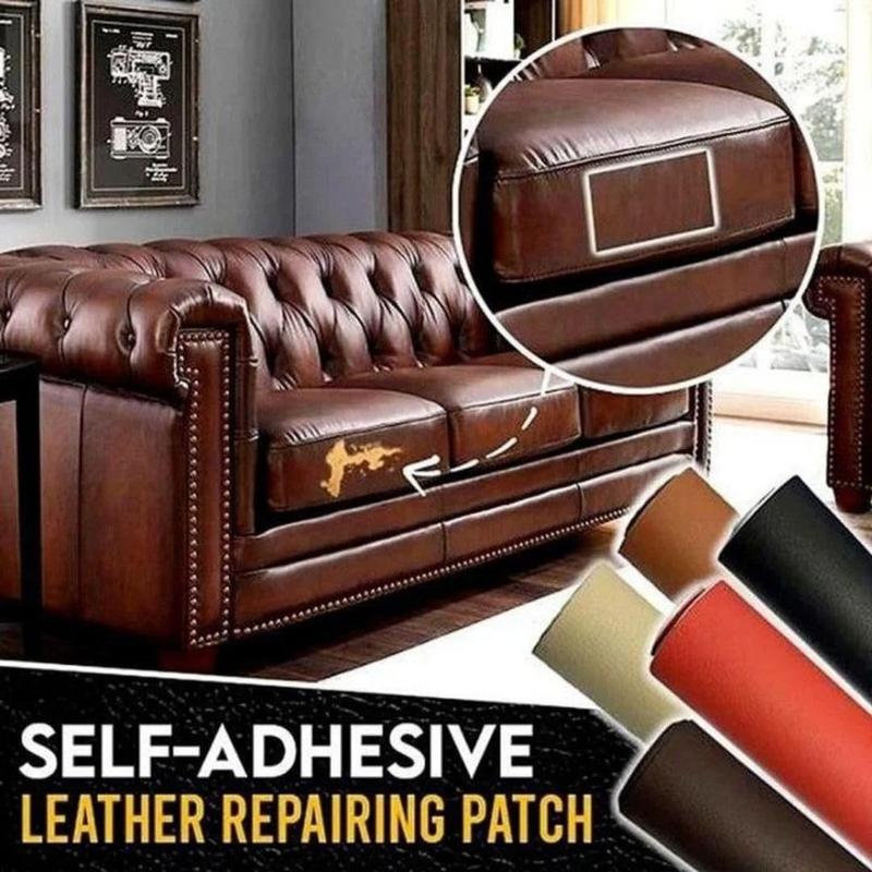 Waterproof Leather Repair Patch,  Self-Adhesive Leather Repair Patch Kit, Anti-UV for Car Furniture Sofa Boat Headliner Replacement Renovate