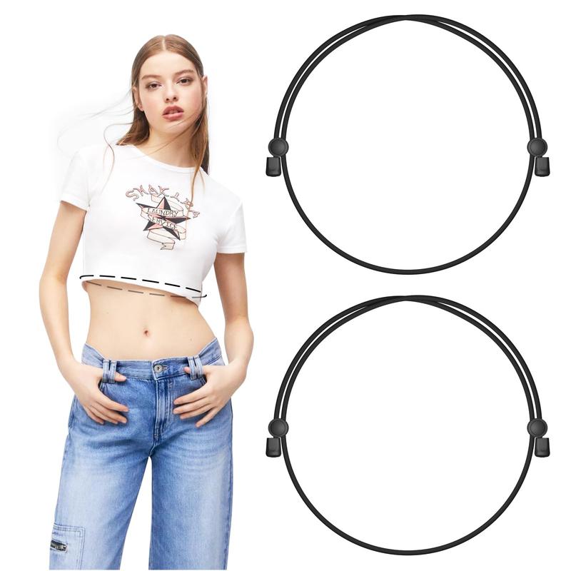 2 Count Crop Tuck Band,Croptuck Adjustable Band,Crop Band for Tucking Shirts,Shirt Stays Belt for Men Women