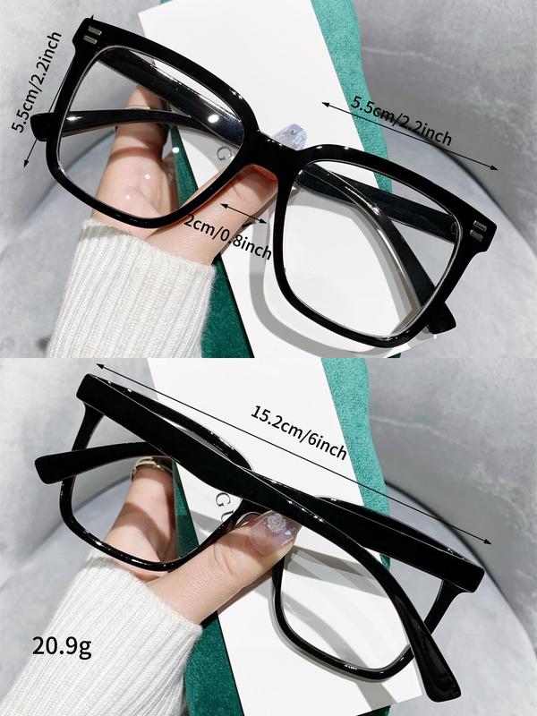 Simple Square Frame Eyeglasses, Basic Fashion Eyeglasses for Women & Men, Fashion Eyeglasses for Work, Daily Clothing Decor, Perfect for Student Daily Use