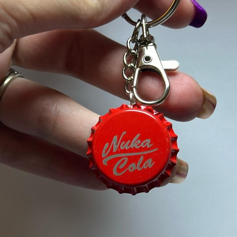 Nuka Cola Bottle Cap Keychain Fallout style Handmade Laser engraved accessory