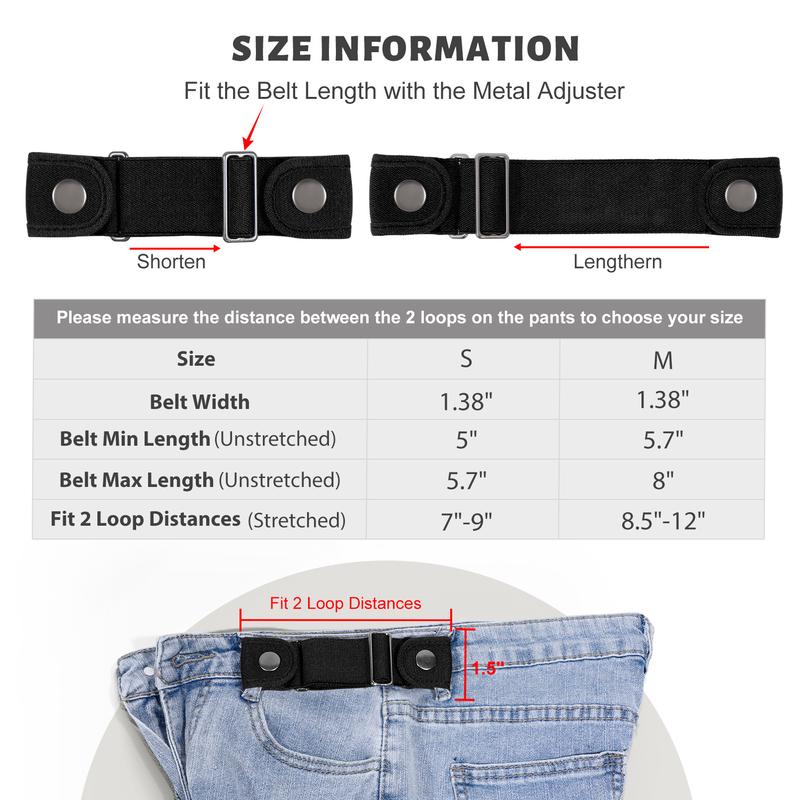 No Buckle Belts Elastic Stretch Adjustable Side Belt without Buckle for Men Women