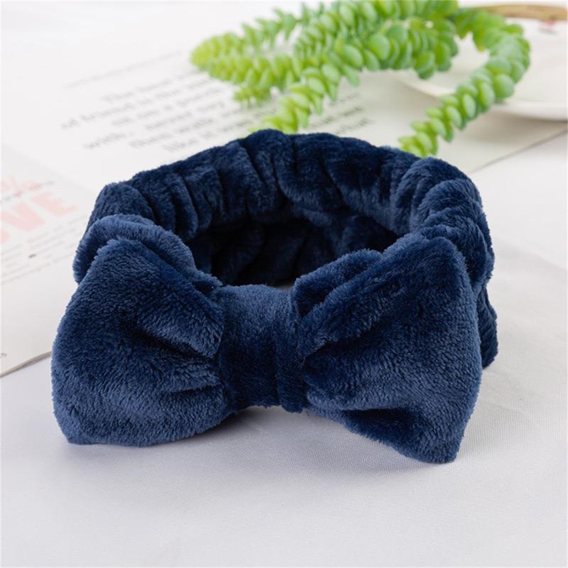 Megalook Coral Fleece Headband with Bow for Women Perfect for Face Washing and Makeup (Color Random)