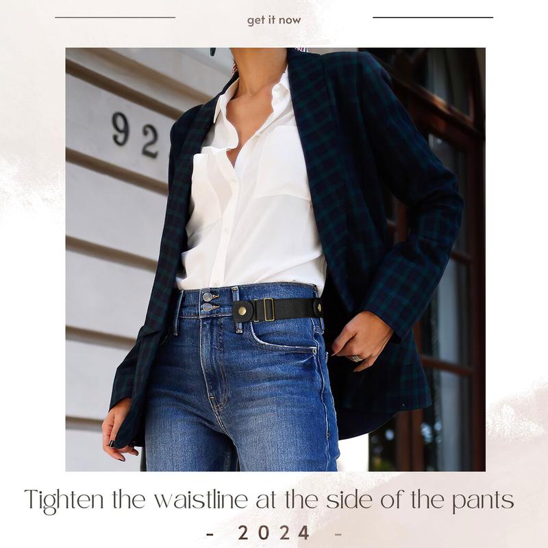 No Buckle Belts Elastic Stretch Adjustable Side Belt without Buckle for Men Women