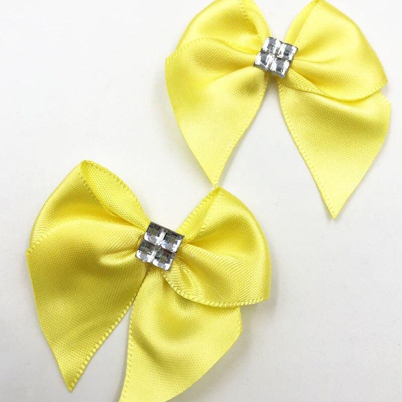 40PC Satin Bows With Rhinestone