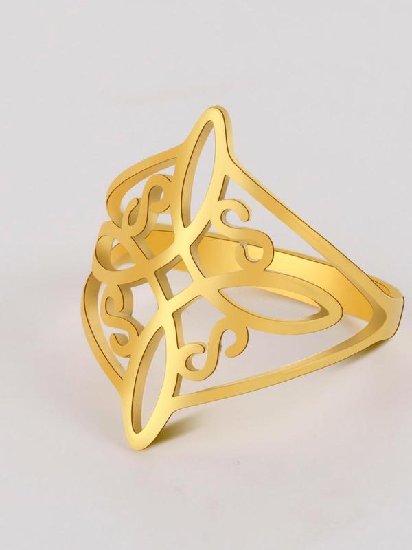 Vintage Celtic Knot Design Hollow Out Ring, Trendy Punk Ring for Daily, Party, Street Style Ring for Good Luck, Gift for Girlfriend, Friend, Boyfriend