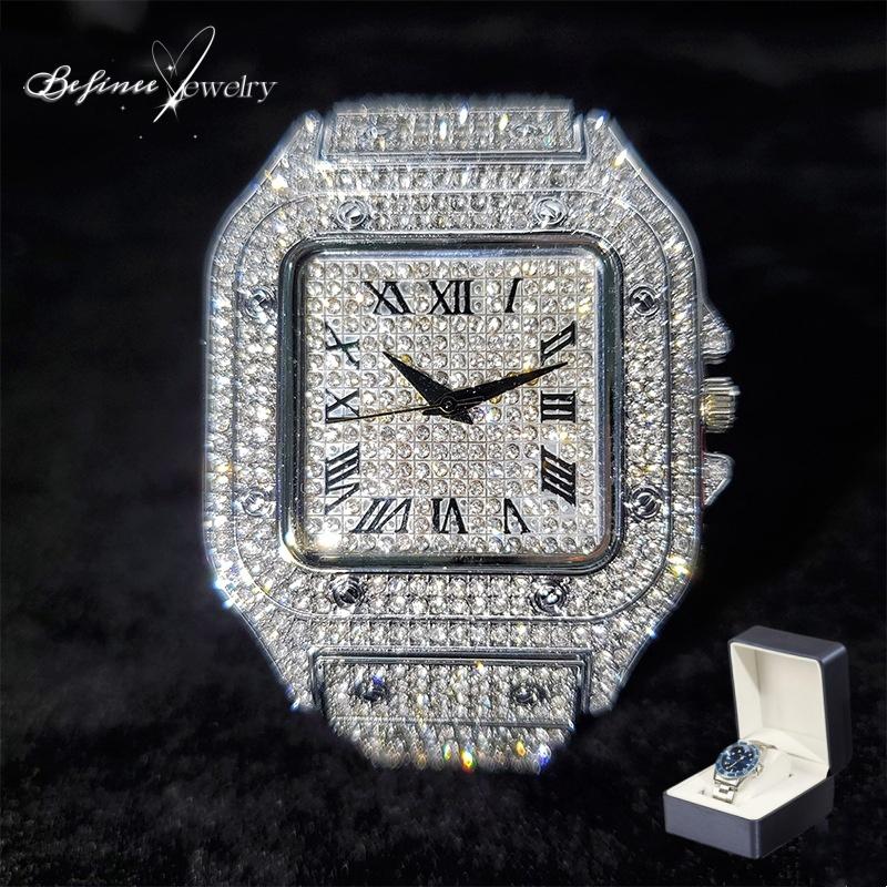 Mens and  Womens 18K gold plated Watches Luxury Unisex   Iced-out Bling CZ Fashion Quartz  Watch