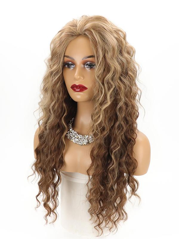 Fashion Long Curly Wigs for Women, Gorgeous Fluffy Wigs, Synthetic Full Machine Wigs for Party, Daily Use