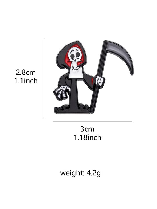 Punk Style Grim Reaper Design Brooch, Enamel Brooch Pin, Fashion Clothes Accessories for Men & Women