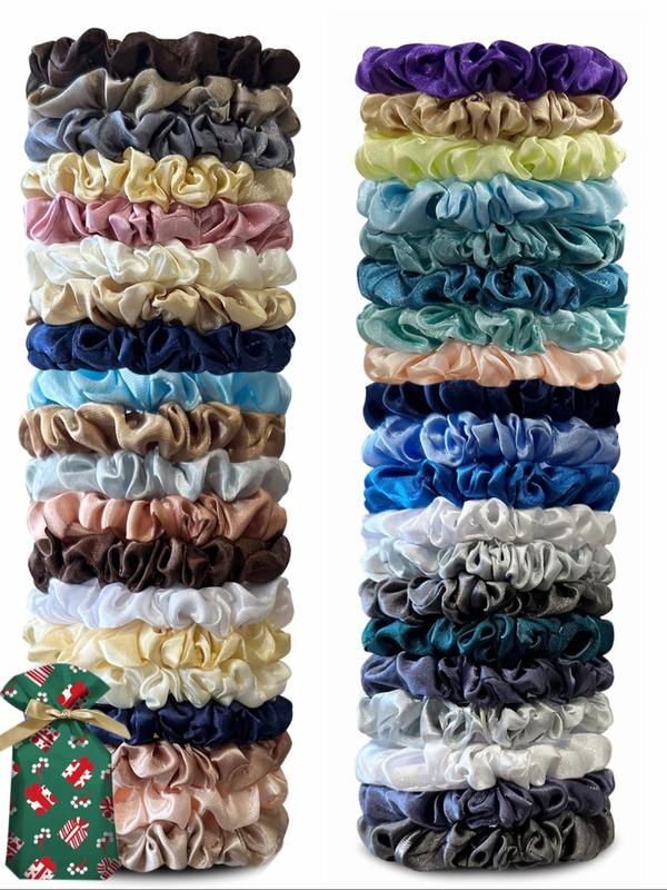 Women's Simple Style Plain Color Hair Scrunchie, 40pcs Casual Trendy Elastic Hair Scrunchie, Minimalist Headwear Suitable for Thick Hair