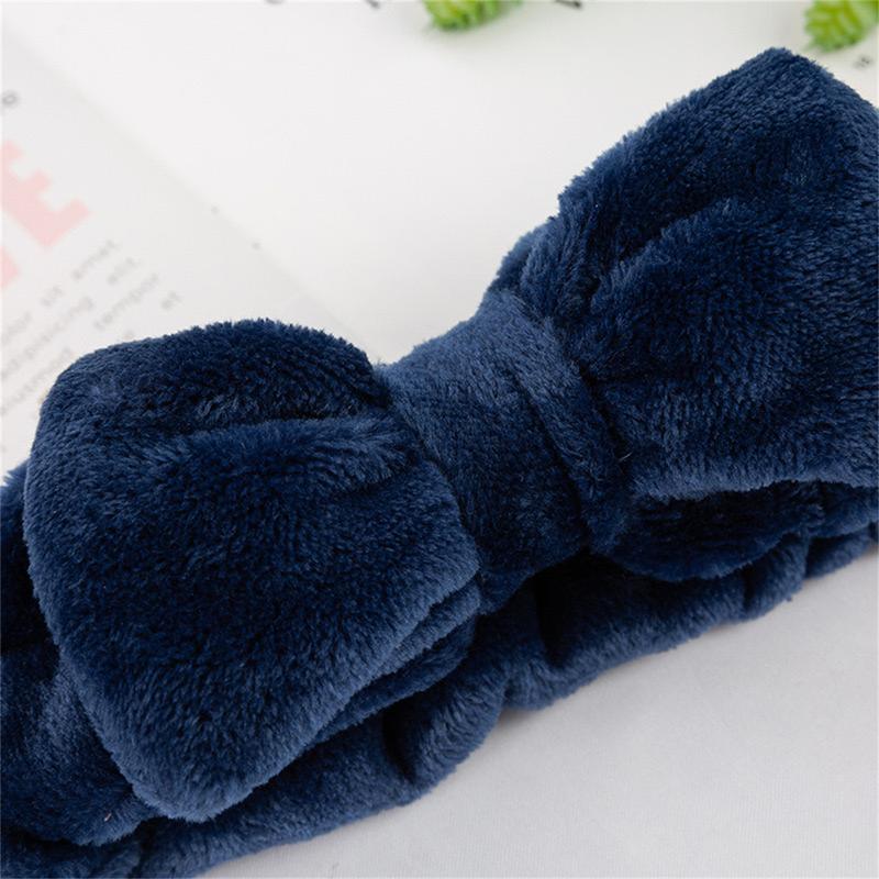 Megalook Coral Fleece Headband with Bow for Women Perfect for Face Washing and Makeup (Color Random)