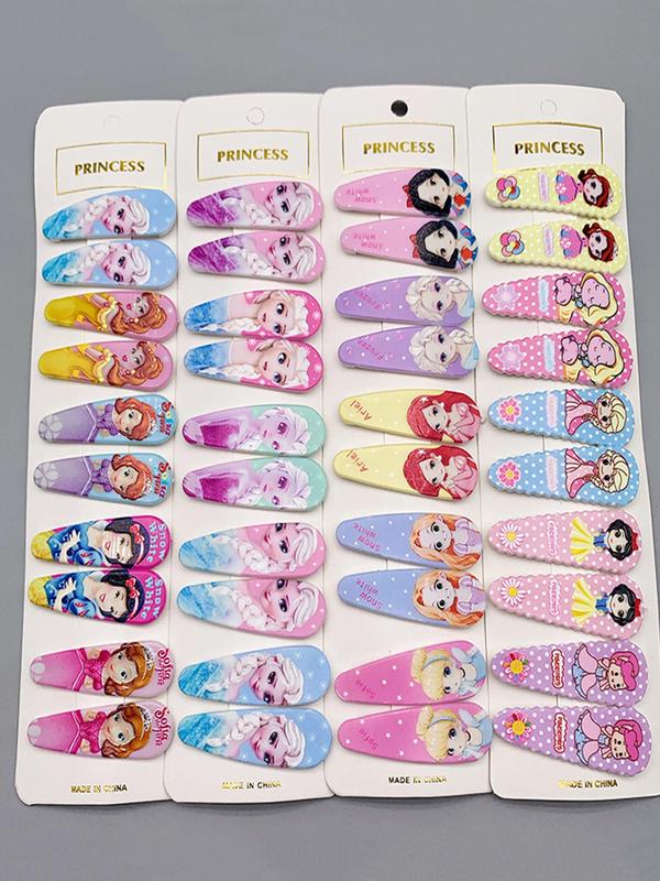 Cartoon Princess Pattern Hair Clips, Cute Mermaid & Princess Design Hair Accessories for Girls, Fashion Hair Accessories for Party, Daily Clothing Decor