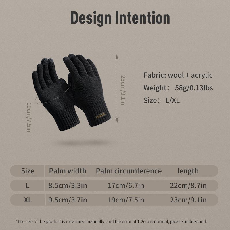 Winter Warm Gloves, Windproof Velvet Thickened Warm Touch Screen Gloves, Outdoor Cycling Gloves, Sports Gloves for Men & Women