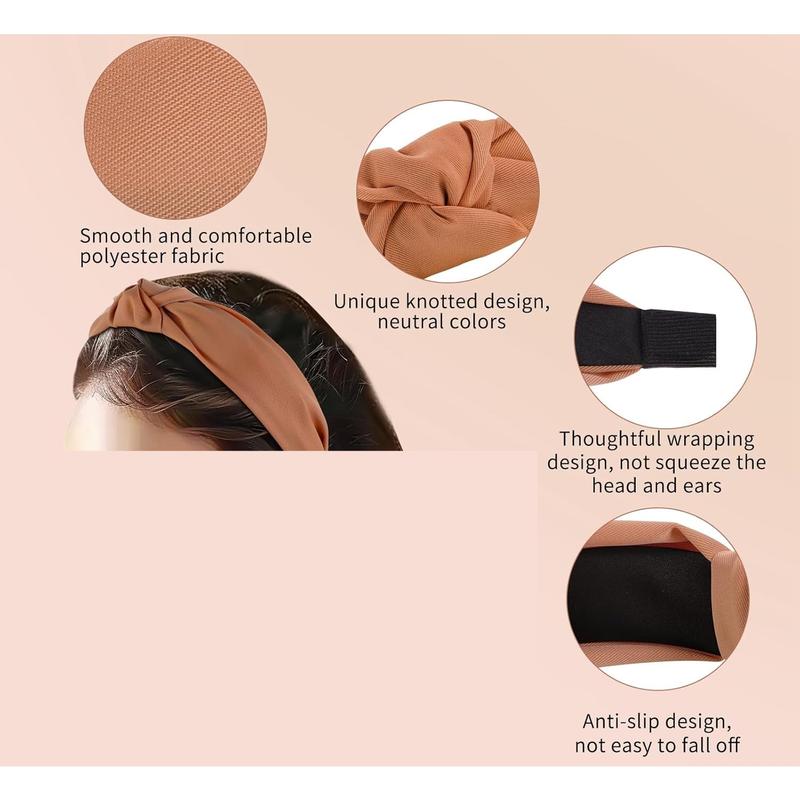 Headbands for Women, 8Count Knotted Headbands Fashion Women Hair Accessories Coffee Series Knotted Wide Headbands