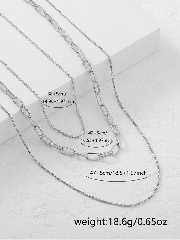 Women's Simple Style Color Chain Necklace, Casual Trendy Matching Necklace, Fashion Accessories for Daily & Party Decoration