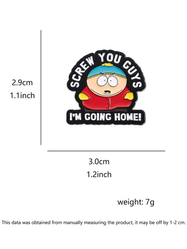 Cute Cartoon & Letter Design Alloy Brooch, Kawaii Enamel Pin for Daily Clothing Decor, Trendy All-match & Exquisite Brooch for Birthday Gift