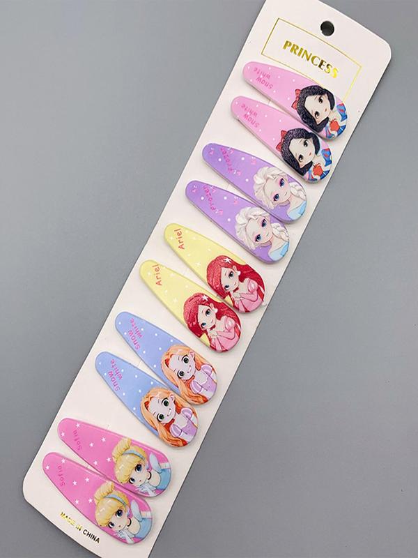 Cartoon Princess Pattern Hair Clips, Cute Mermaid & Princess Design Hair Accessories for Girls, Fashion Hair Accessories for Party, Daily Clothing Decor