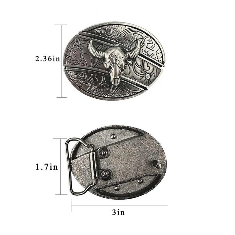 INDIVIDUAL BUCKLES Oval removable western cowboy cowgirl Belt Buckle sunflower & cow Western Fashion