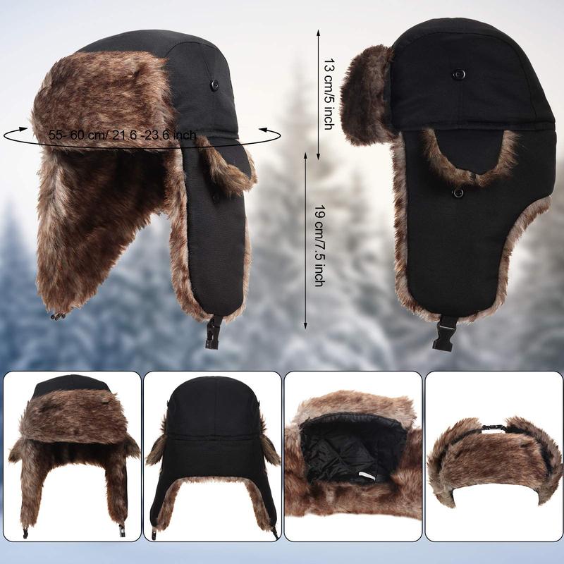 Cozy Chic Winter Wonderland Hat: Faux Fur Reflective Aviator Trapper Cap - Stay Warm & Safe on Snowy Adventures