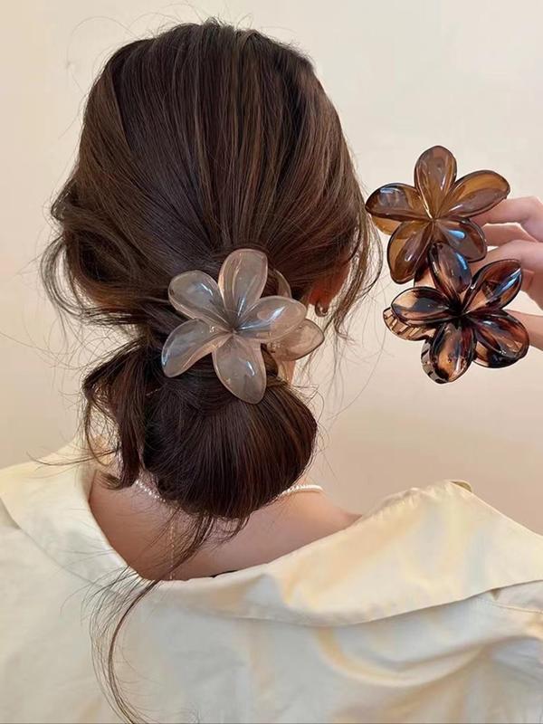 Flower Design Hair Claws, Elegant Hair Accessories for Women & Girls, Minimalist Headwear Suitable for Thick Hair, Fashion Hair Accessories for Party, Daily Clothing Decor