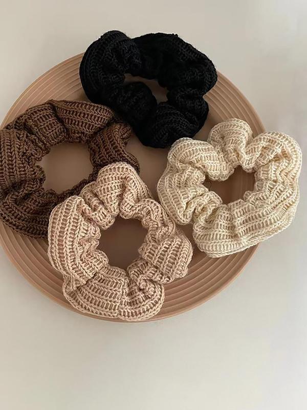 Solid Hair Tie, Fashion Plain Scrunchies, Casual Simple Women Hair Accessories