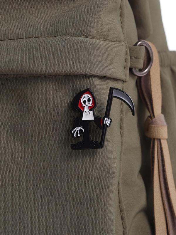 Punk Style Grim Reaper Design Brooch, Enamel Brooch Pin, Fashion Clothes Accessories for Men & Women