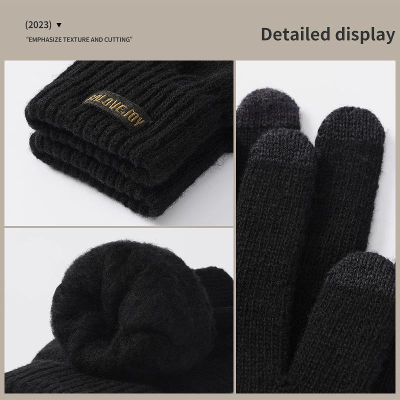 Winter Warm Gloves, Windproof Velvet Thickened Warm Touch Screen Gloves, Outdoor Cycling Gloves, Sports Gloves for Men & Women