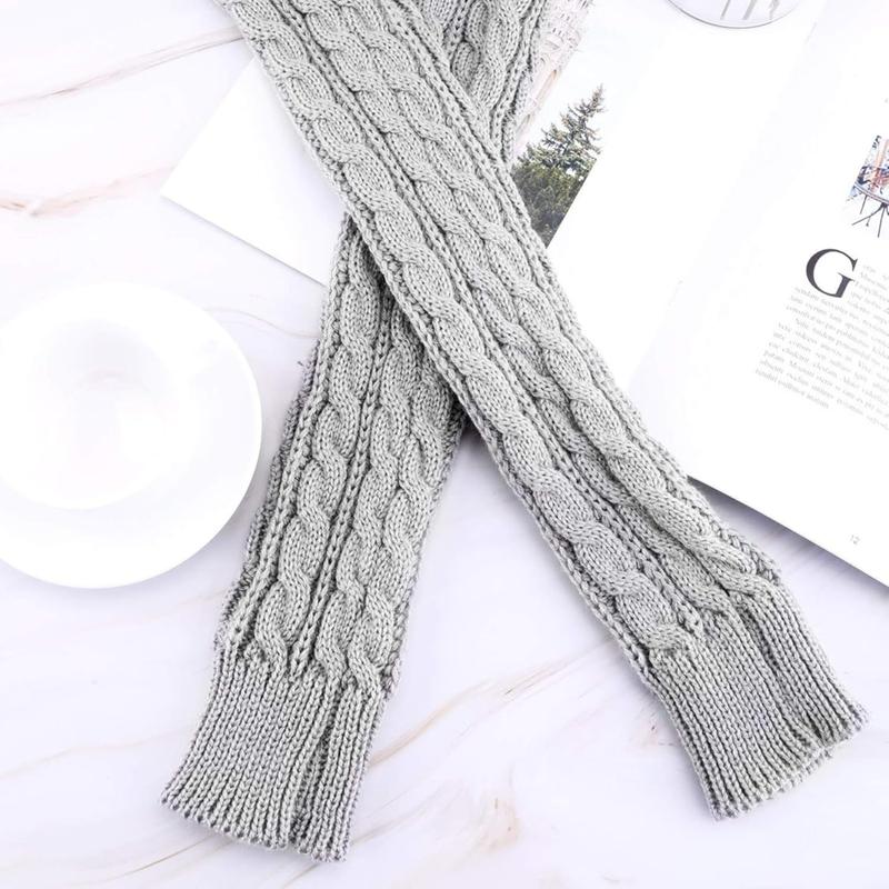 3 Pairs Arm Warmers Long Fingerless Gloves Knit Wrist Warmers with Thumb Hole Open Finger Indoor Outdoor Arm Sleeves