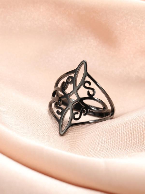 Vintage Celtic Knot Design Hollow Out Ring, Trendy Punk Ring for Daily, Party, Street Style Ring for Good Luck, Gift for Girlfriend, Friend, Boyfriend