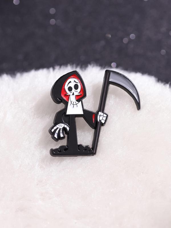 Punk Style Grim Reaper Design Brooch, Enamel Brooch Pin, Fashion Clothes Accessories for Men & Women