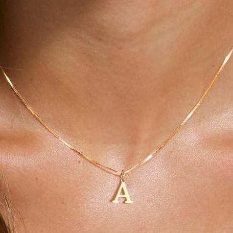 FOXGIRL Gold Initial  Necklaces for Women, Dainty Gold Letter Necklaces Tiny A-Z Pendant Choker Necklaces Trendy Cute Personalized For BlackFriday