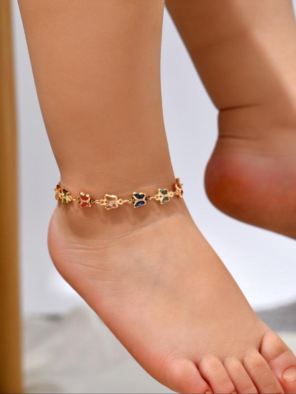 Butterfly Decor Anklet for Women & Girls, Fashion Jewelry for Party, Daily Clothing Decor, Trendy All-match & Exquisite Jewelry for Birthday Gift