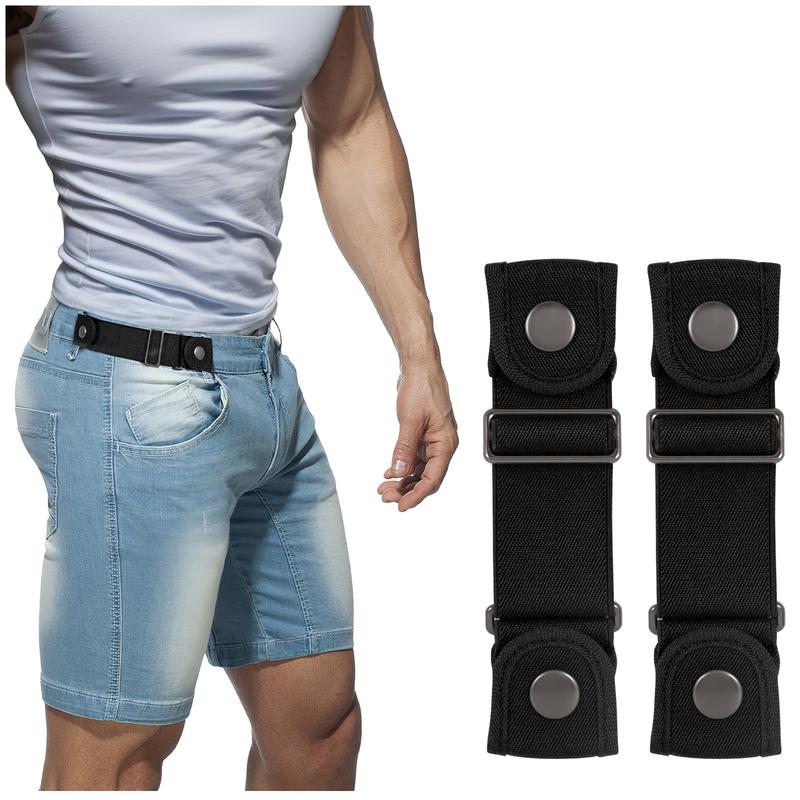 No Buckle Belts Elastic Stretch Adjustable Side Belt without Buckle for Men Women