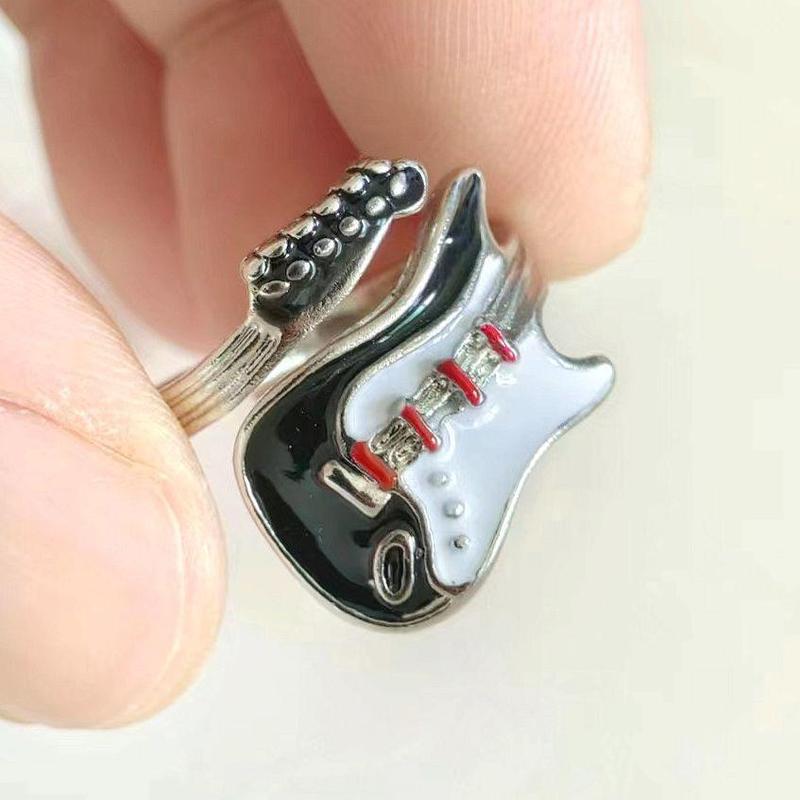 Ring electric guitar rock punk style niche design hip-hop adjustable index finger ring