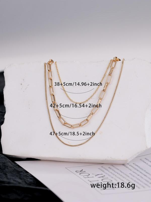 Women's Simple Style Color Chain Necklace, Casual Trendy Matching Necklace, Fashion Accessories for Daily & Party Decoration