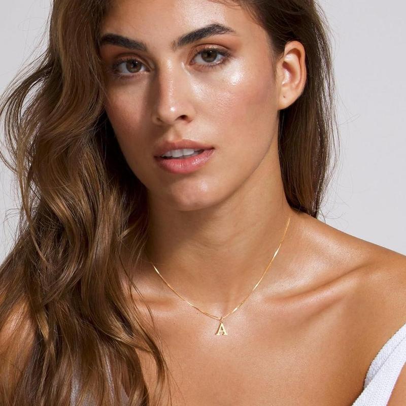 FOXGIRL Gold Initial  Necklaces for Women, Dainty Gold Letter Necklaces Tiny A-Z Pendant Choker Necklaces Trendy Cute Personalized For BlackFriday