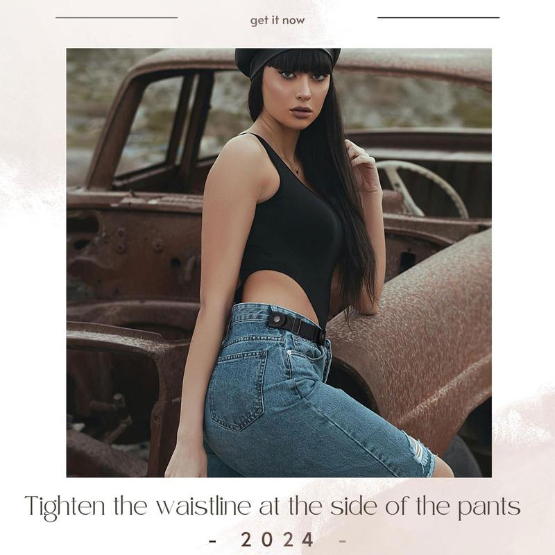 No Buckle Belts Elastic Stretch Adjustable Side Belt without Buckle for Men Women