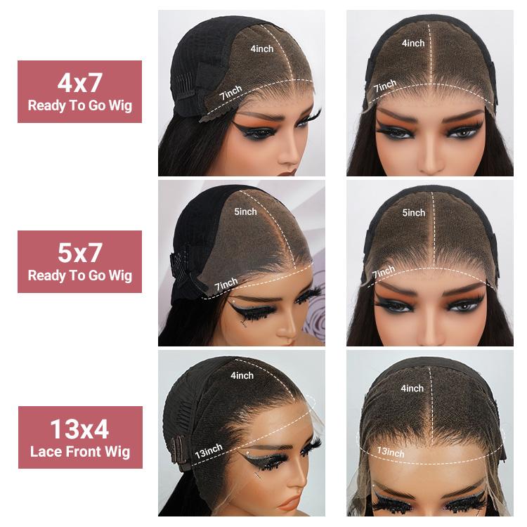 West Kiss Short Kinky Curly Ready Go Glueless Wigs Pre Cut Pre Bleached 7x4 Closure Wig 250% Density Human Hair Wig Pre Plucked 13x4 Lace Front Wigs