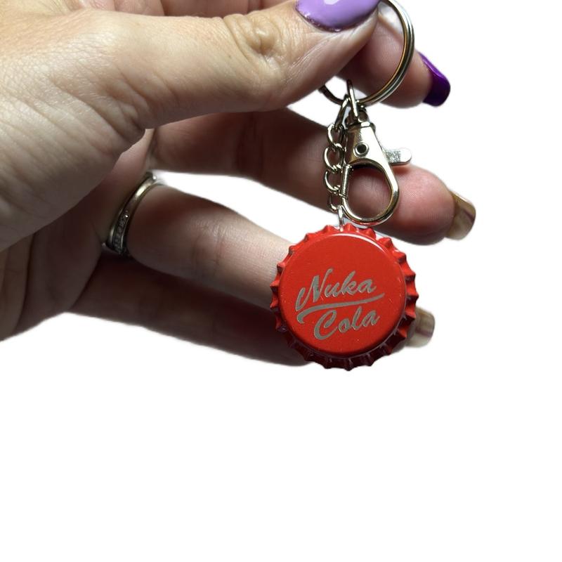 Nuka Cola Bottle Cap Keychain Fallout style Handmade Laser engraved accessory