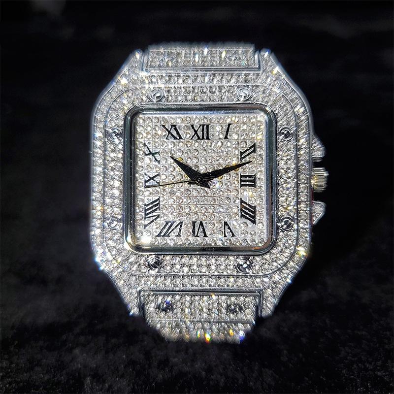 Mens and  Womens 18K gold plated Watches Luxury Unisex   Iced-out Bling CZ Fashion Quartz  Watch