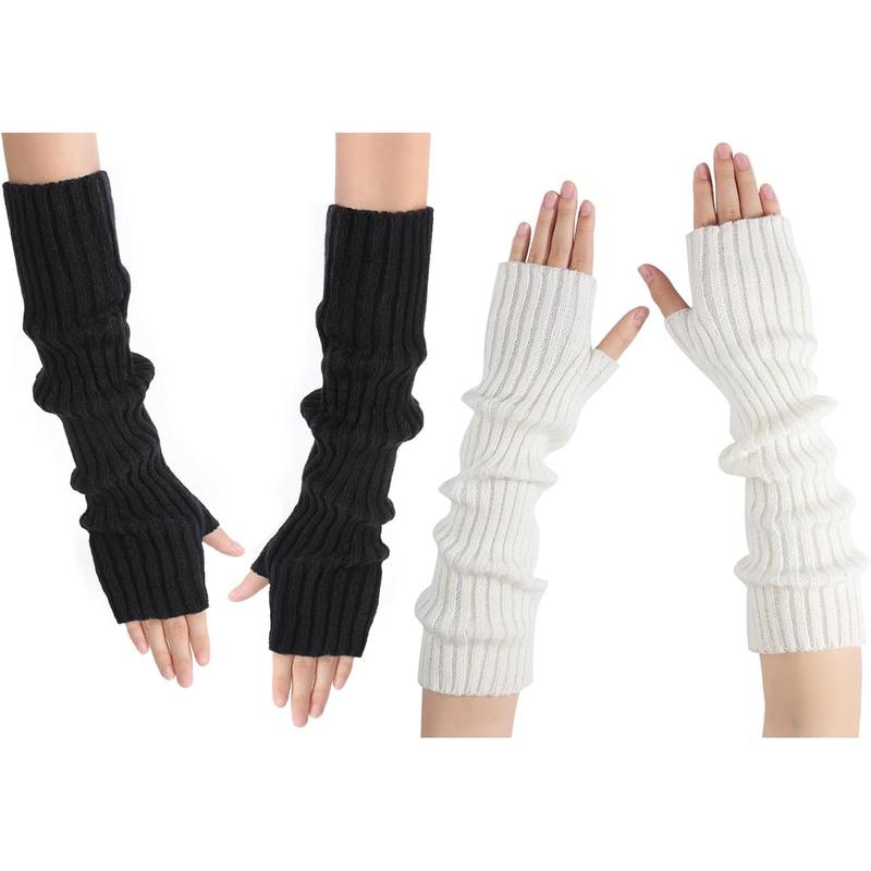 Arm Warmers, Fashion Winter Long Fingerless Gloves Knit Mitten Gloves Arm Sleeves for Women with Thumb Hole